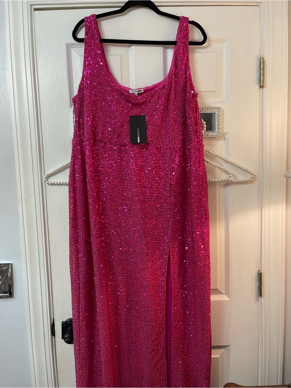 Fashion Nova Fuchsia Sequin Maxi Dress TALL - Picture 2 of 12